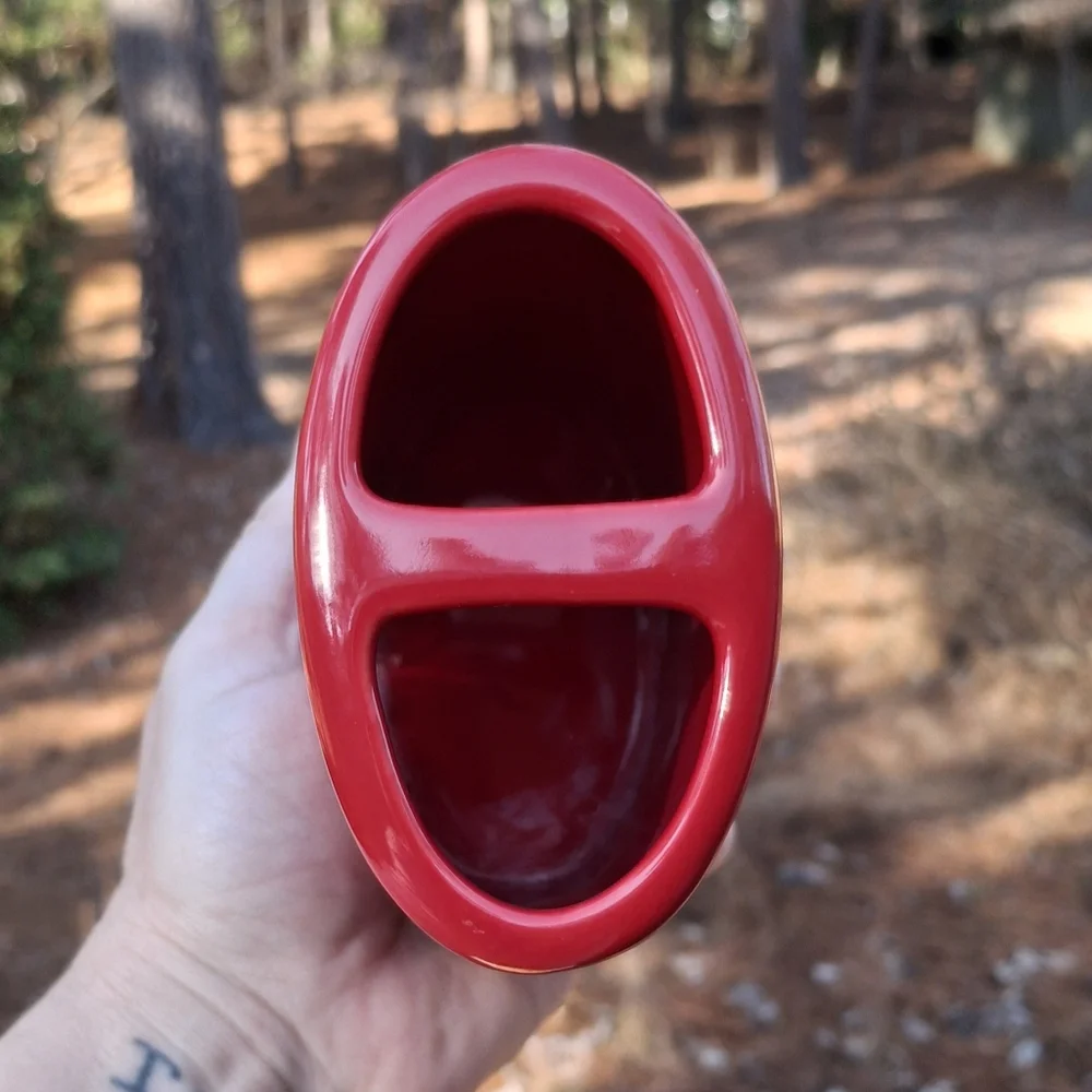 Rae Dunn Red/White Naughty Or Nice Toothbrush Makeup Holder